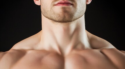 Strong and Fit Athlete Showcasing Muscles and Determination in a Black Sports Bra