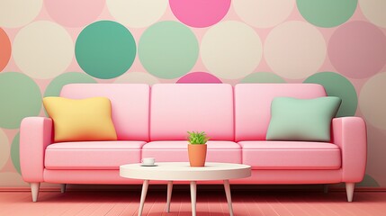 modern living room HD 8K wallpaper Stock Photographic Image