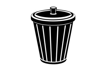 Trash can | isolated vector silhouette illustration on white background