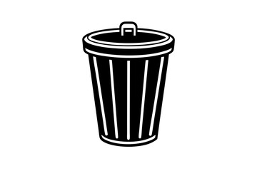 Trash can | isolated vector silhouette illustration on white background