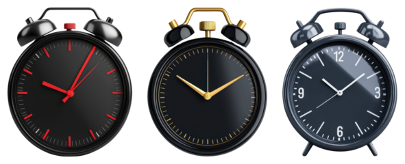 Collection of vintage alarm clocks in various styles