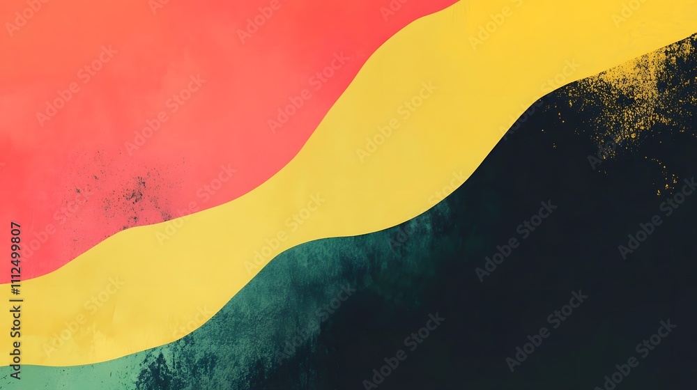 Wall mural abstract colorful wave design with textured background