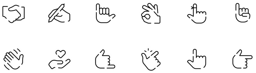 Set of Hands icons