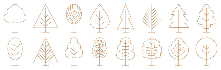 Set of minimal trees icons