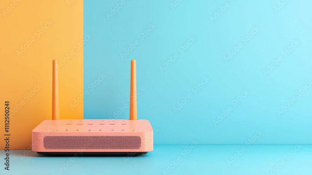 Poster anti tracking concept. a detailed view of a router with an anti-tracking control panel, securing all
