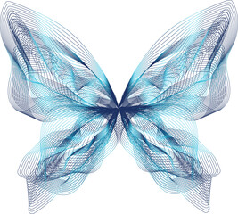 Abstract image of butterfly over the white