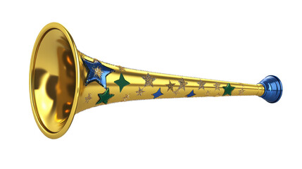 Obraz premium Gold Party Horn for New Year Celebration