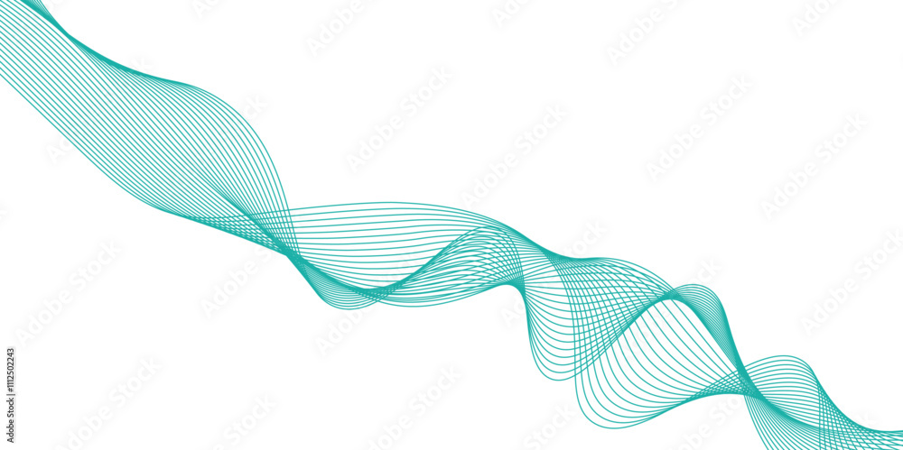 Poster abstract grunge wavy green stream element for design on transparent background isolated. green lines