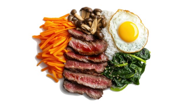 Deconstructed Bibimbap with Floating Ingredients