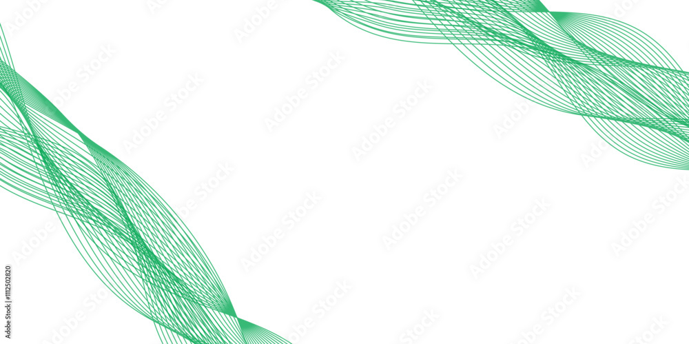 Fototapete abstract grunge wavy green stream element for design on transparent background isolated. green lines