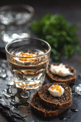 Russian vodka with snacks Generative AI