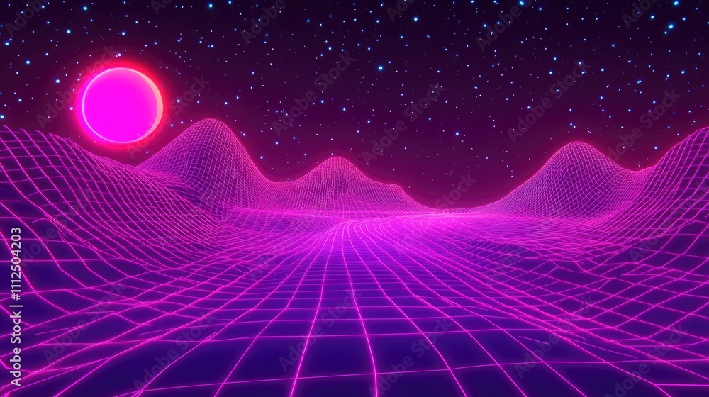 Poster intertwining streams of neon light forming an abstract, futuristic design that blends 2d lines with 