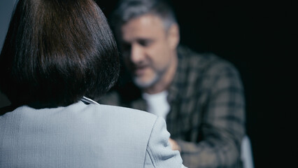 Arrested man meets with his lawyer in jail during the crime investigation process
