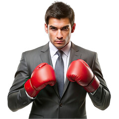 businessman with boxing gloves