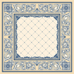 Decorative ornate retro floral blank card