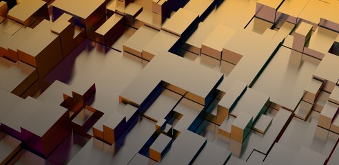 Abstract 3D Cube Network Background