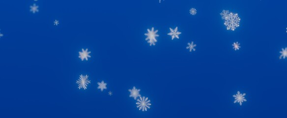 White Snowflakes on Blue Background