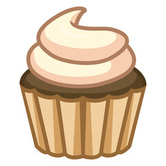 Delicious cupcake with white frosting