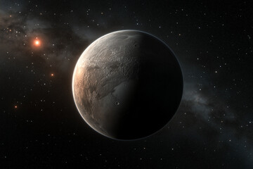 Obraz premium Exoplanète rocheuse vue de l'espace