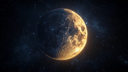 Obraz premium A crescent moon on a clear night