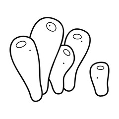 Coral in white and black. Doodles clip art for your projects.