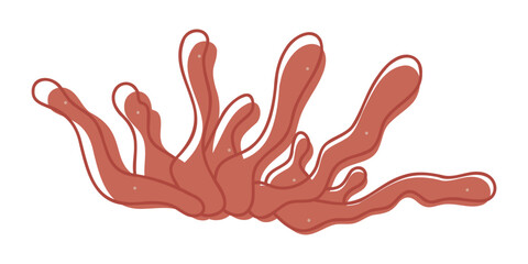 Doodle coral color. Clip art for your projects.