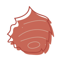 One seashell color. Doodles clip art for your projects.