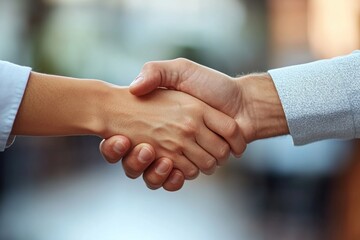 Professional Handshake between Diverse Age Groups, Symbolizing Trust and Cooperation in a Business Setting