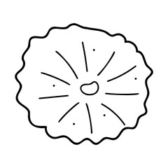 Sea coral in white and black. Doodle clip art for your projects.