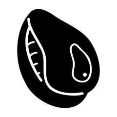 Doodle one seashell in black and white colors. Clip art for your projects.