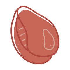 Doodle one seashell color. Clip art for your projects.