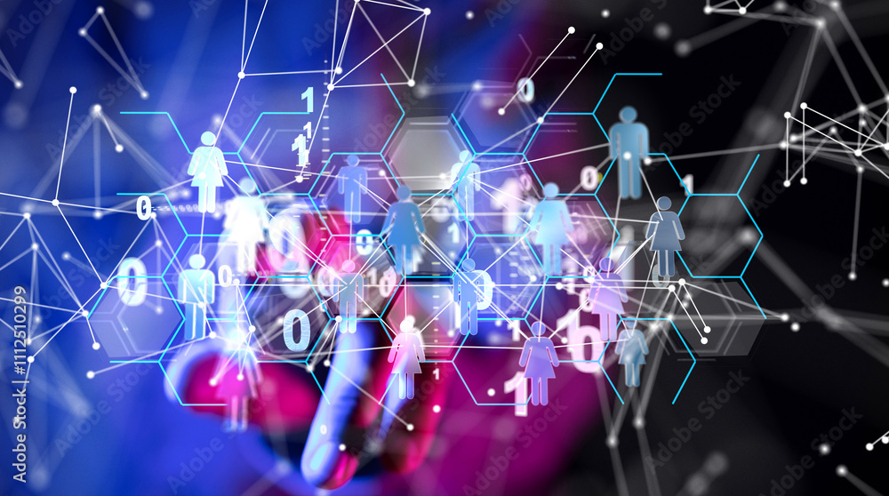Poster communication network digital group connect