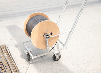 Fiber Optic Cable Cart and Roll