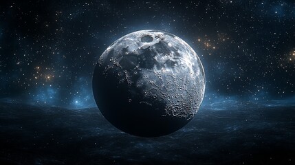 Obraz premium The Moon is a celestial body that orbits the planet Earth, being Earth's only natural satellite.