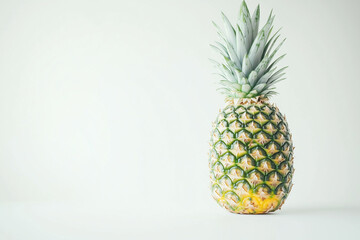 Selective focus pineapple isolated on white background, Tropical fresh harvest pineapple on white.
