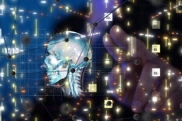 digital medical futuristic interface 3D rendering