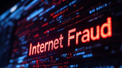 Obraz premium Internet Fraud Alert: Digital Crime Warning