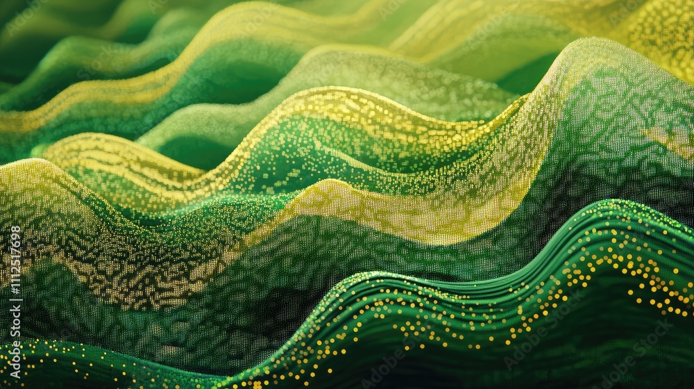 Aufkleber a dynamic gradient pixel art animation, where the colors shift from gold to green in a flowing, digi