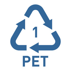 Resin identification code RIC symbol for plastic made out of PETE or PET