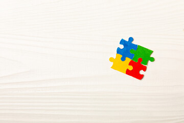 Autism puzzle.Autism awareness day. Colorful bright puzzles.Puzzle. 2 April world autism awareness...