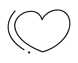 Doodle hand draw simple heart. Clip art illustration.
