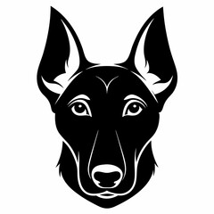 Canine Nose vector silhouette black design white background