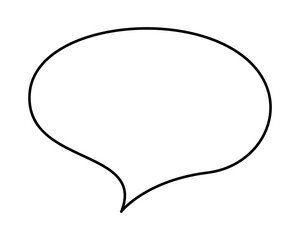 Oval-shaped speech bubble. Doodle clip art illustration.