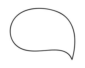 Oval speech bubble hand draw. Doodle clip art illustration.