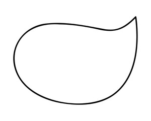 Doodle oval speech bubble. Hand draw clip art illustration.