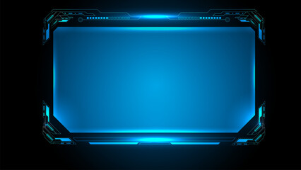 Hud screen futuristic blue. Technology box vector editable
