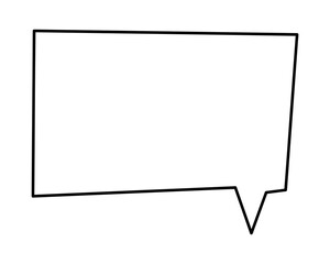 Rectangular shape speech bubble. Doodle clip art illustration.