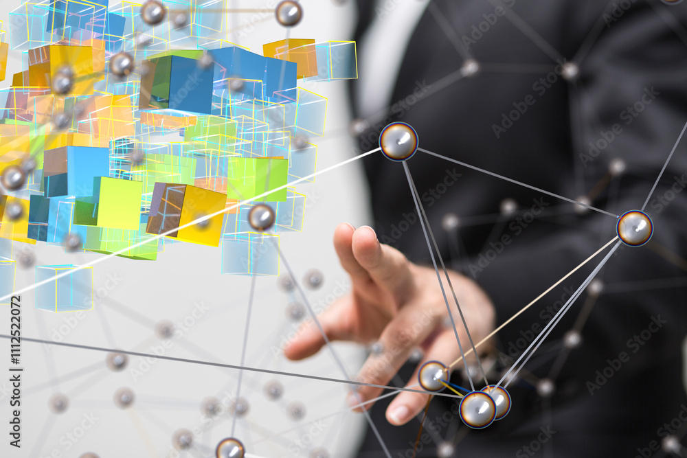 Poster futuristic wave, futuristic data stream