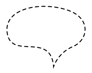 Dotted oval shaped dialog box. Doodle clip art illustration.