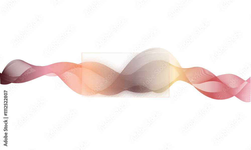 Wall mural website page in glassmorphism style with abstract waves.